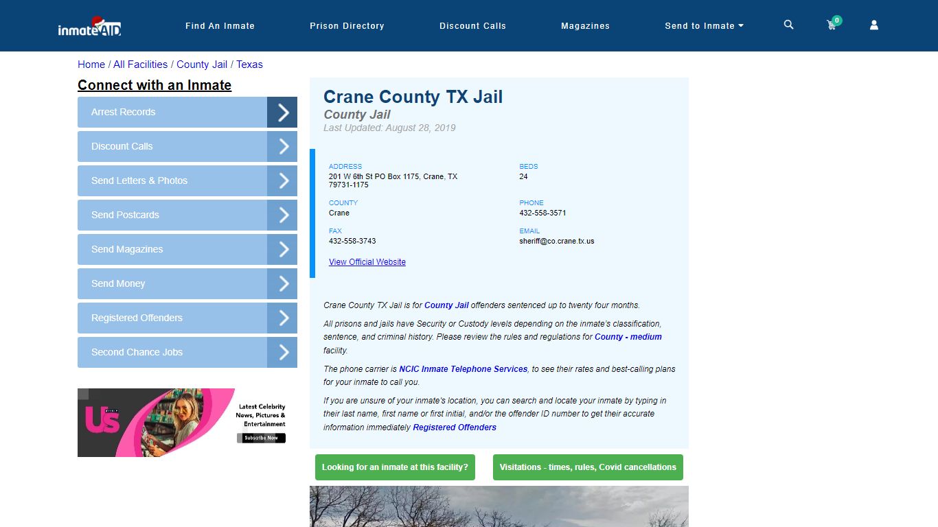 Crane County TX Jail - Inmate Locator - Crane, TX